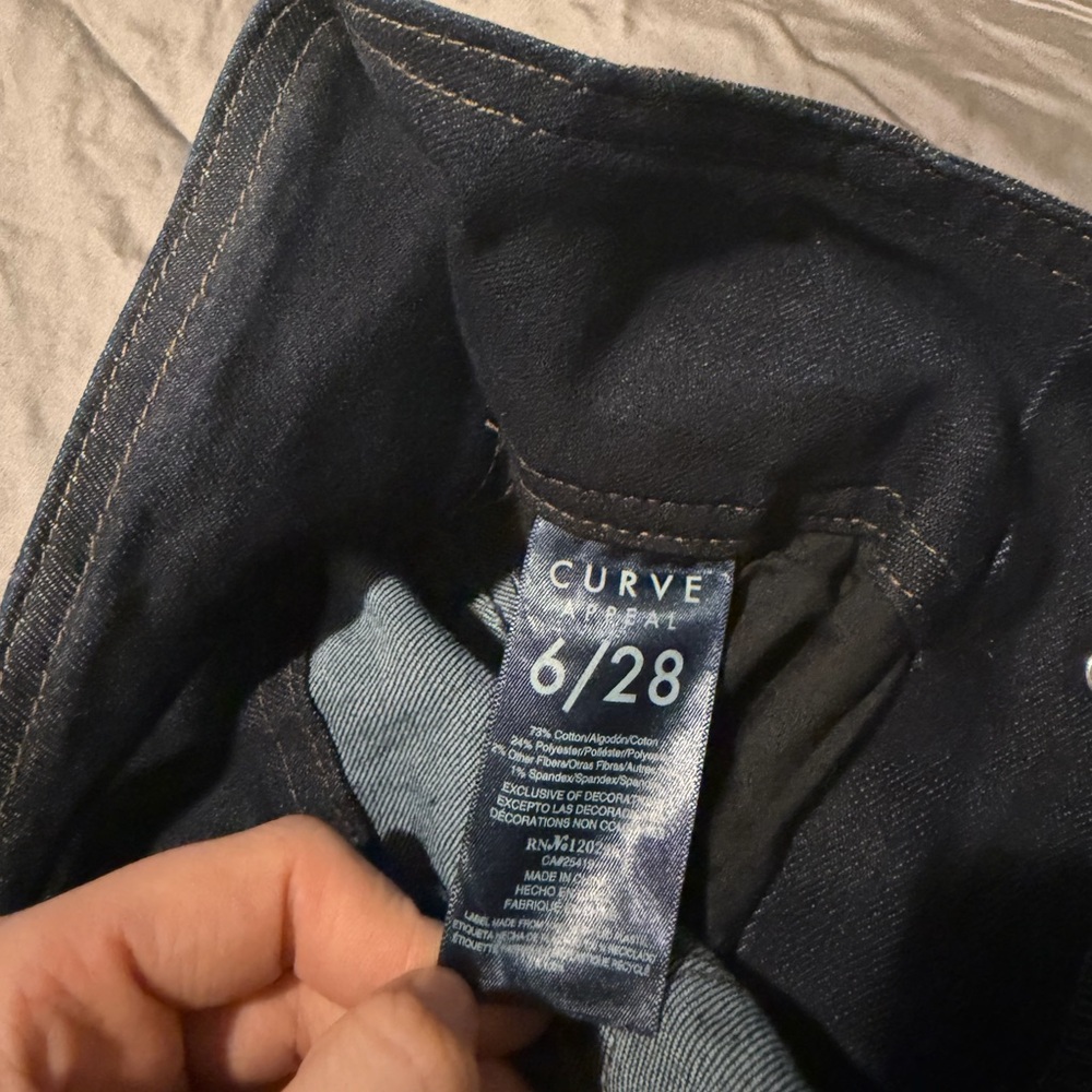 Dark Denim Wide Leg Jeans with Button Detail - Picture 2 of 3